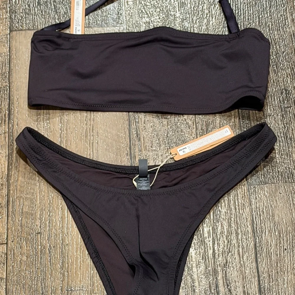 Skims, 2 Piece Bathing Suit, Bandeau Top and Cheeky Bottom, Sz Medium